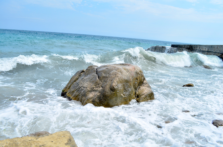 Black Sea. Small storm in the Black Sea in Crimea, an exciting spectacle. Black Sea. Small storm in the Black Sea in Crimea, an exciting spectacle.
