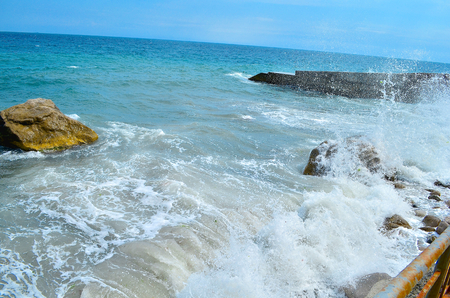 Black Sea. Small storm in the Black Sea in Crimea, an exciting spectacle. Black Sea. Small storm in the Black Sea in Crimea, an exciting spectacle.