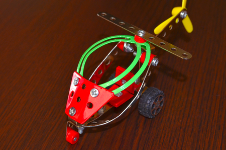 Small model helicopter. Small model helicopter is made up of a metal designer and fully replicates a real helicopter in real life.の写真素材