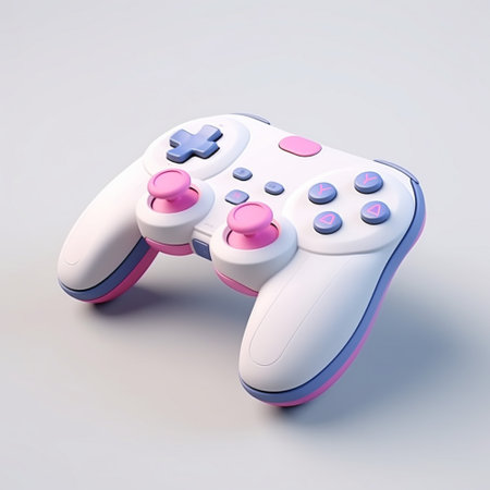 Video game 3d joysticks, gamepad isolated on a white background.の素材