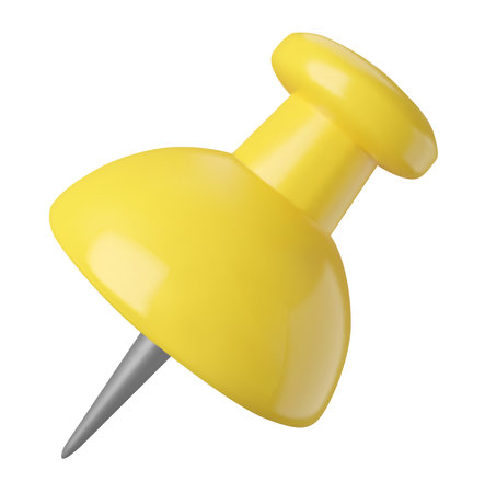 Stationery pushpin 3d icon isolated on a white background.のイラスト素材