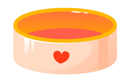 Pet food bowl. A bowl for dogs and cats. Cartoon vector illustrationのイラスト素材