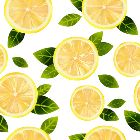 Seamless background with the image of lemons.のイラスト素材