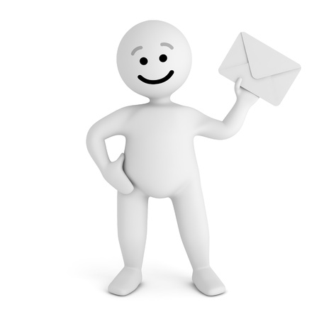 Funny smile character with mail の写真素材