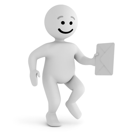 Funny smile character with mail の写真素材