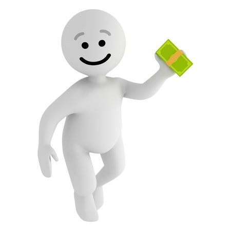 Funny smile character with money の写真素材