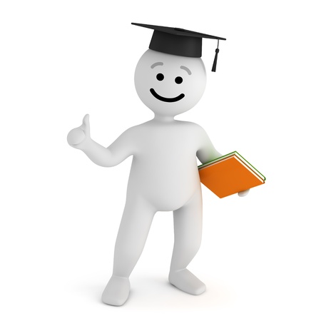 Funny smile character studentの写真素材