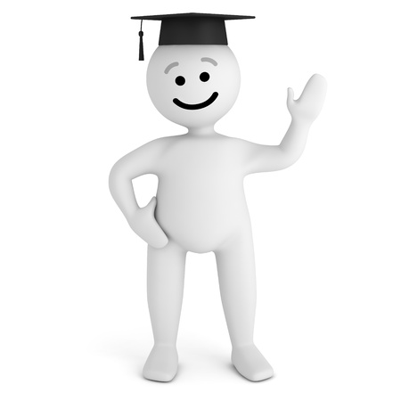 Funny smile character student sign hello の写真素材