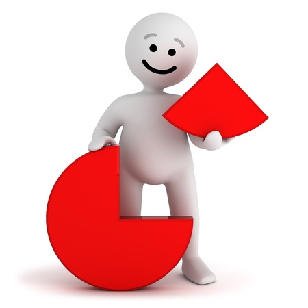 Funny smile character with graph の写真素材