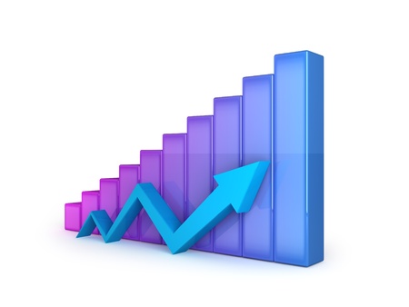 Business graph with arrowの写真素材