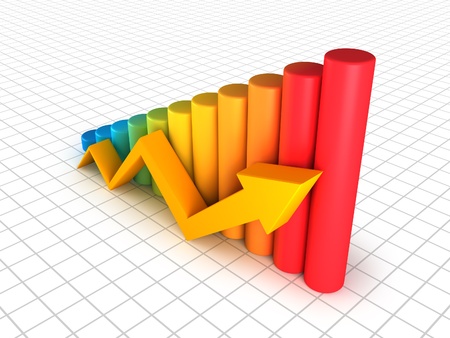 Business graph with arrowの写真素材
