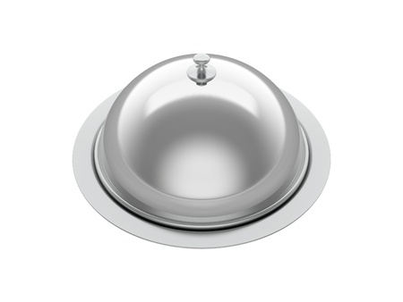 Silver tray for foodの写真素材