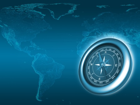 Earth map background with compassの写真素材