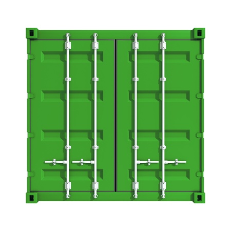 Green container isolated on white