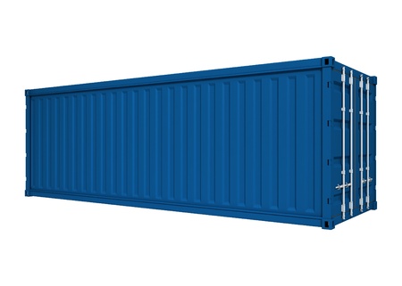 Blue container isolated on white