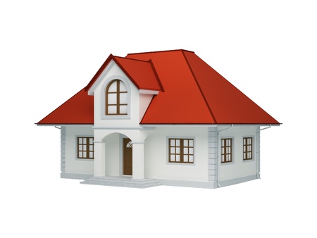 3d house isolated on whiteの写真素材