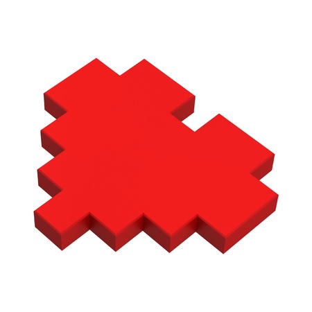 3d heart pixel iconの写真素材