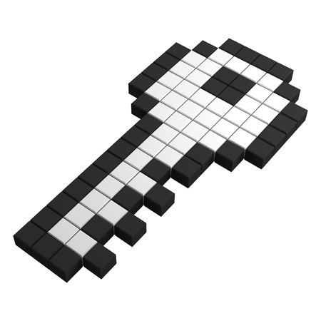 3d key pixel iconの写真素材