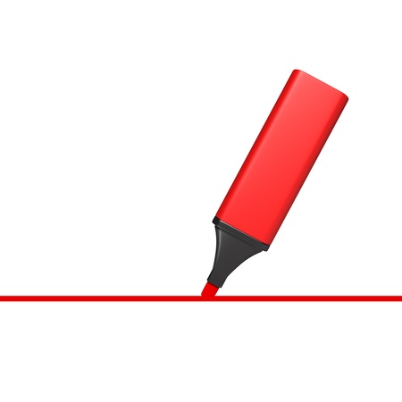 Red marker with lineの写真素材