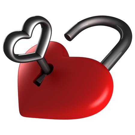 Heart lock and keyの写真素材