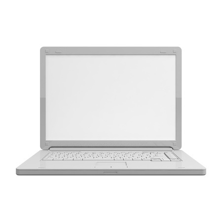 Laptop isolated on whiteの写真素材