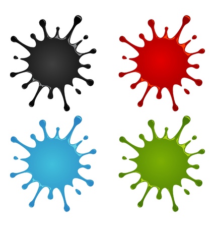 Glossy splash vector setのイラスト素材