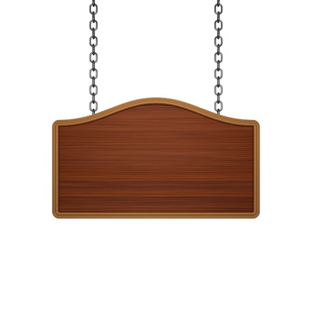Wooden signboard on isolated on whiteの写真素材