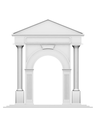Arc with column isolated on a whiteの写真素材