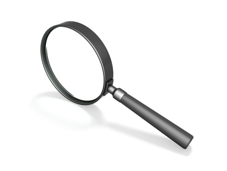 magnifying glass isolated on whiteの写真素材