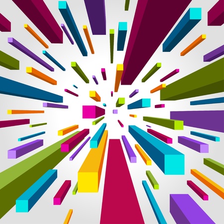 Fly colorful 3d cubes vector backgroundのイラスト素材