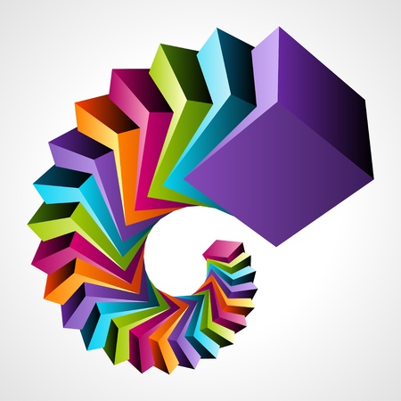 Fly colorful 3d cubes vector backgroundのイラスト素材
