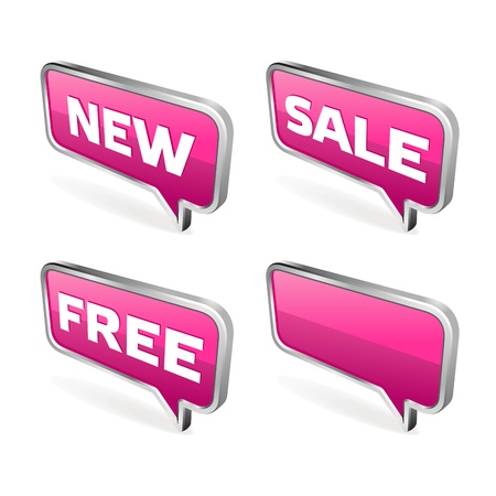 3d abstract speech bubble in perspective vector design elementsのイラスト素材