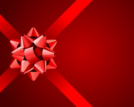 Greeting red card with red bow vector backgroundのイラスト素材