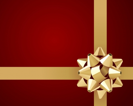 Greeting red card with gold bow vector backgroundのイラスト素材