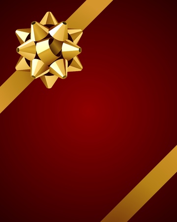 Greeting card with gold bow vector backgroundのイラスト素材