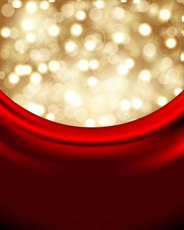 Vector Christmas background with red silkのイラスト素材