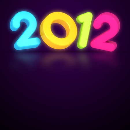 3d colorful Happy new year 2012 messageの写真素材