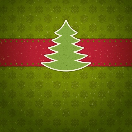 Christmas applique with tree backgroundのイラスト素材