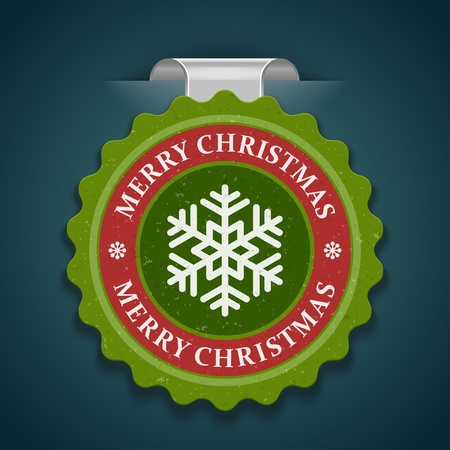 Christmas label with snowflake shape illustrationのイラスト素材