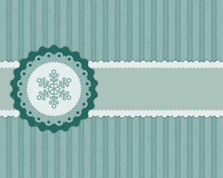 Christmas applique with snowflakes backgroundのイラスト素材
