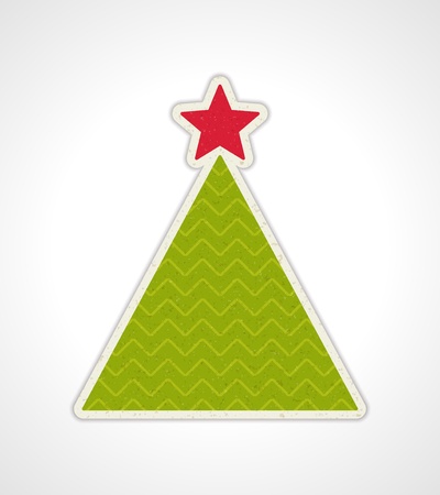 Christmas applique with tree backgroundのイラスト素材
