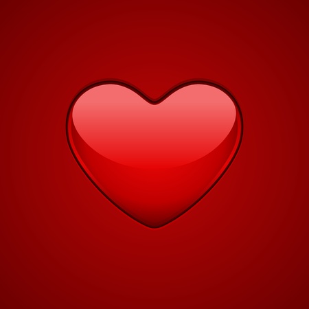 Red glossy heart Valentine day vector background のイラスト素材