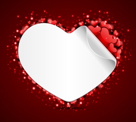 Heart label card with heart vector background のイラスト素材