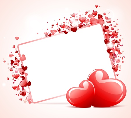 Valentine day card with two hearts vector background のイラスト素材