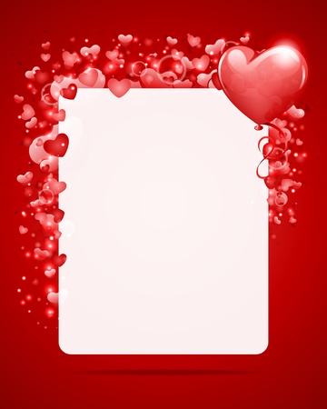 Valentine day card with heart balloon vector backgroundのイラスト素材