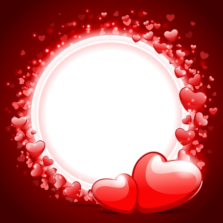 Valentine day vector background with two hearts のイラスト素材