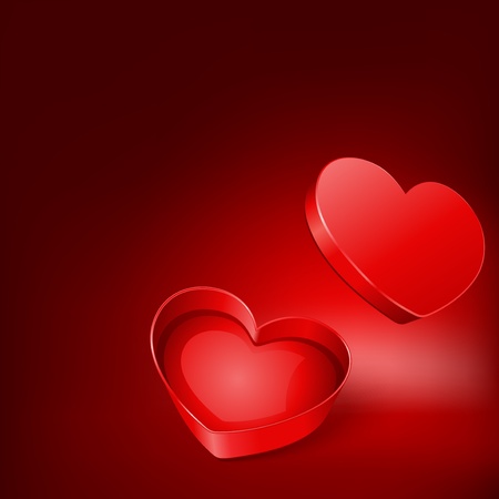 Open gift present box Valentine day vector backgroundのイラスト素材
