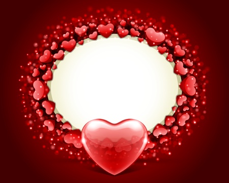 Valentine day frame vector background with heart のイラスト素材