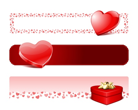 Valentines day banners or headers set のイラスト素材