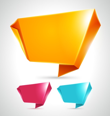 Abstract origami speech bubble vector backgrounds set eps 10のイラスト素材